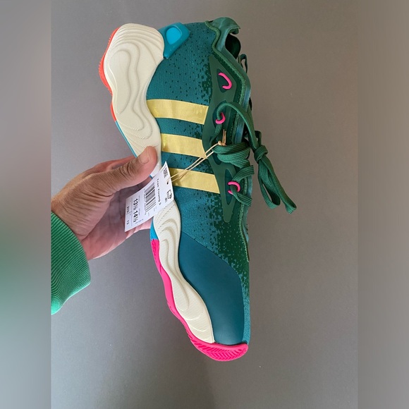 adidas Trae Young 3 Atlanta 1996 Olympics Team Green Men’s Sz 13.5 New No Box - Picture 5 of 8